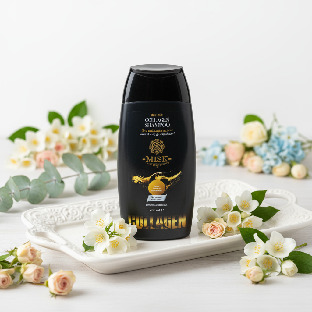 Misk Kolajen & Keratin Saç Bakım Şampuanı 400 ml /Onarıcı & Güçlendirici, Vitamin E ile Nemlendirici