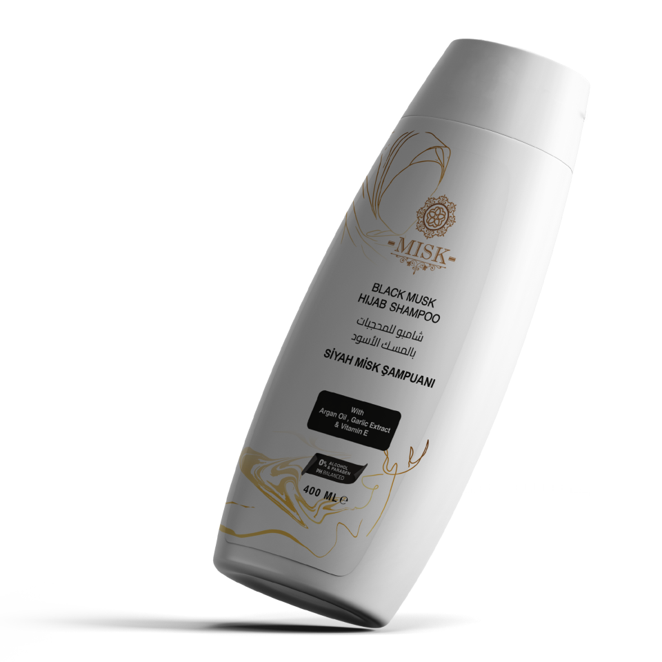 Misk Hijab Şampuan – Argan Yağı, Vitamin E 400 ml | Başörtülü Saç Şampuanı, Besleyici, Nemlendirici Bakım