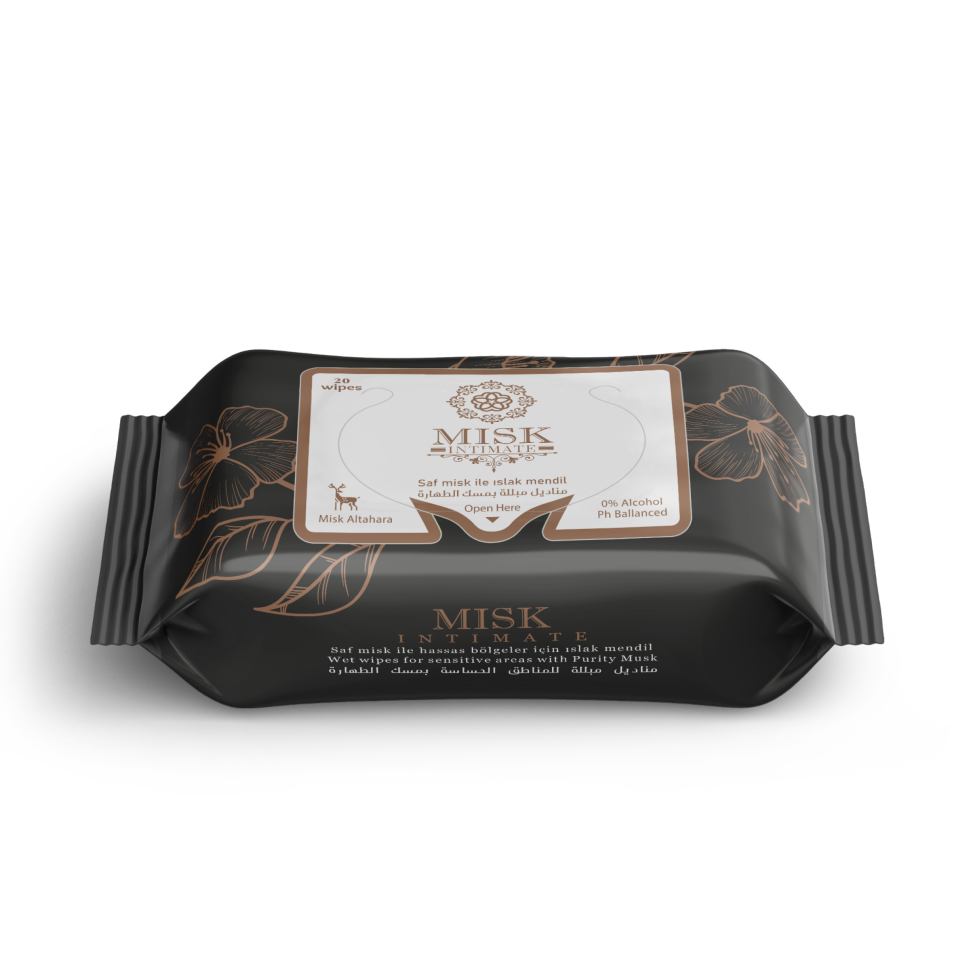 Misk Genital Bölge Intim Temizleme Mendili – Kokulu 20’li | Koku Giderici, Alkolsüz Ve Parabensiz